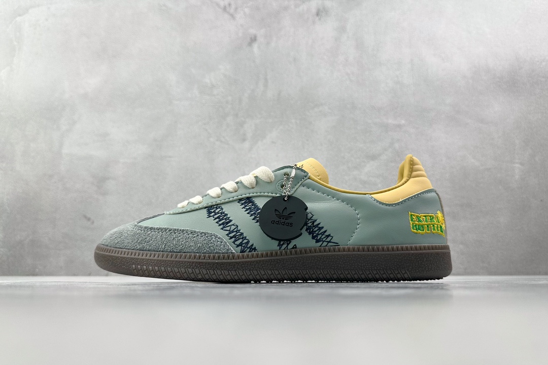 R版 150 出口订单 Extra Butter x adidas originals Samba 绿黄色 IE0174