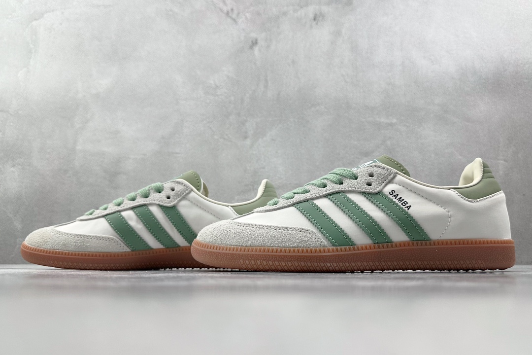 R版 150 出口订单 adidas Samba OG 白绿色 ID0492