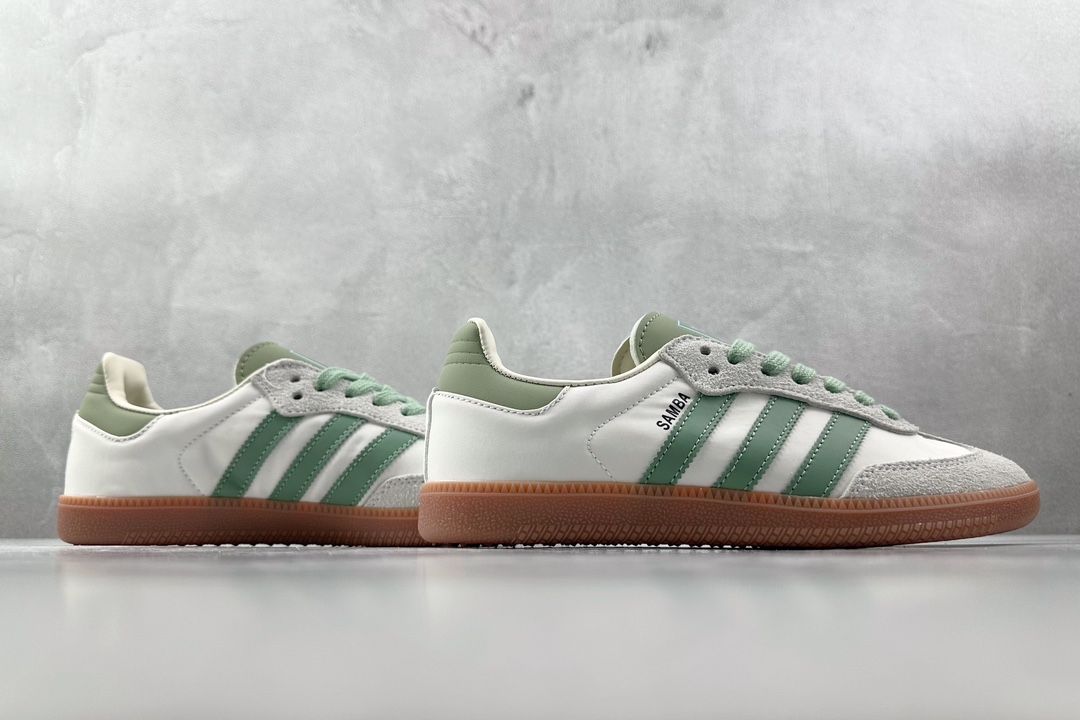 R版 150 出口订单 adidas Samba OG 白绿色 ID0492