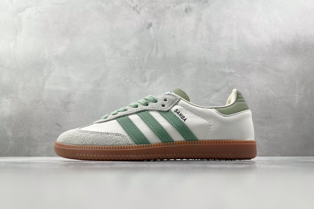 R版 150 出口订单 adidas Samba OG 白绿色 ID0492