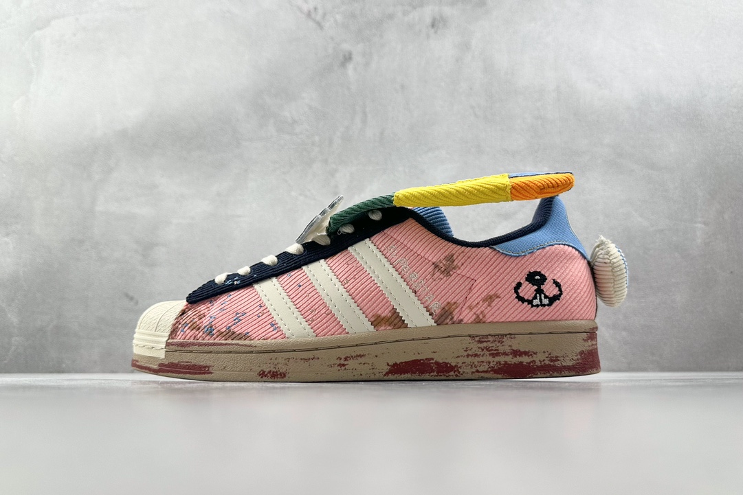 H11 顶级纯原 320 平台爆款Sean Wotherspoon x melting sadness x adidas originals Superstar 粉白色 IH7626