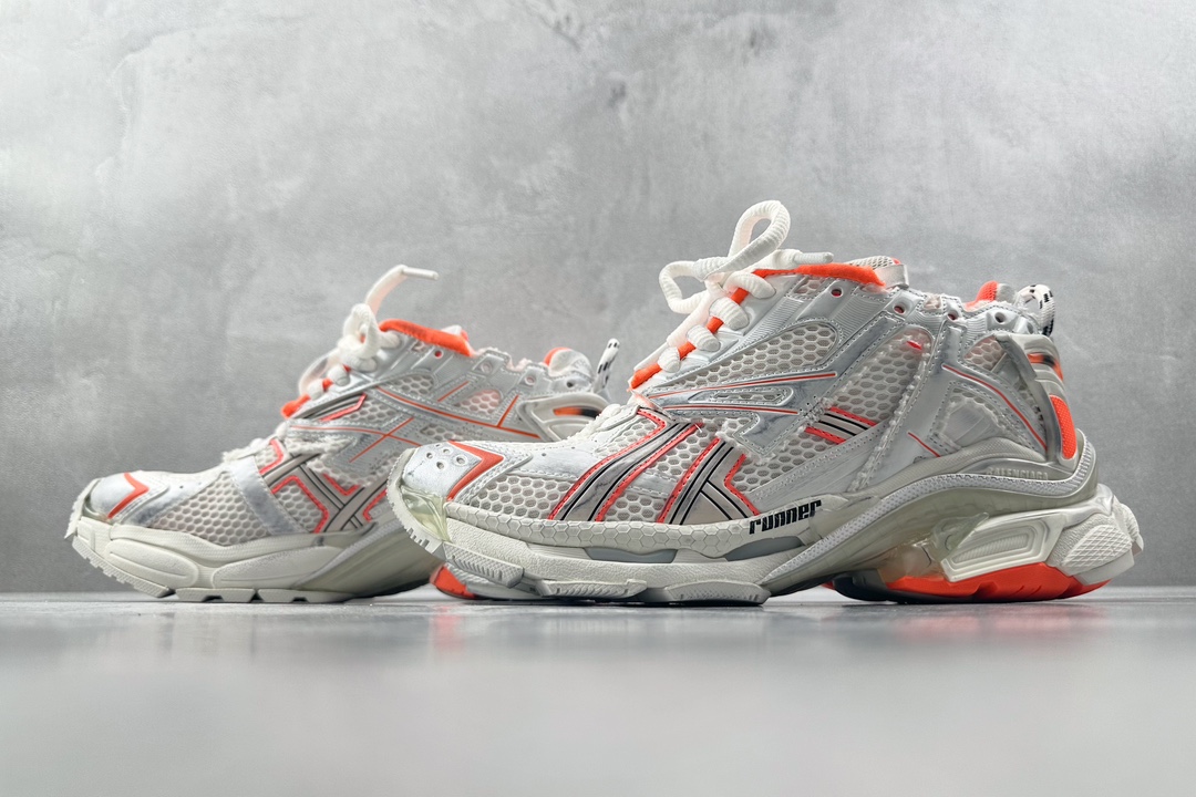 XA 480 Runner 七代 最新外贸批次 Balenciaga巴黎世家 白橙 677402W3RBM9770