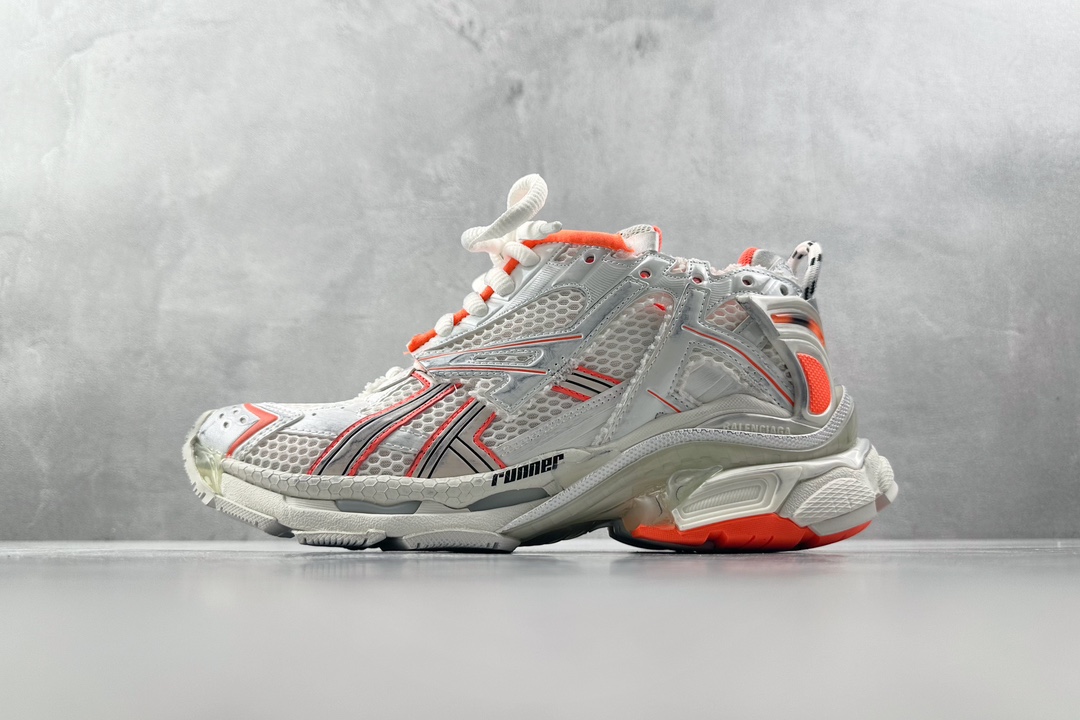 XA 480 Runner 七代 最新外贸批次 Balenciaga巴黎世家 白橙 677402W3RBM9770