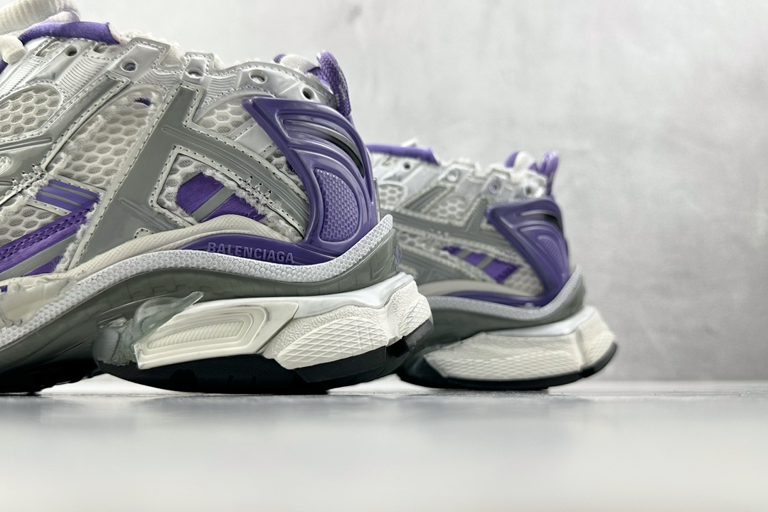 XA 480 Runner 七代 最新外贸批次 Balenciaga巴黎世家 白紫色 677402W3RB35901