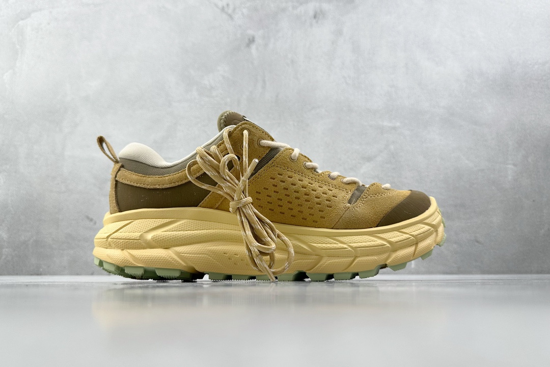 Professional outdoor functional shoes HOKA ONE ONE Tor Ultra Low yellow brown 1153137-WSH