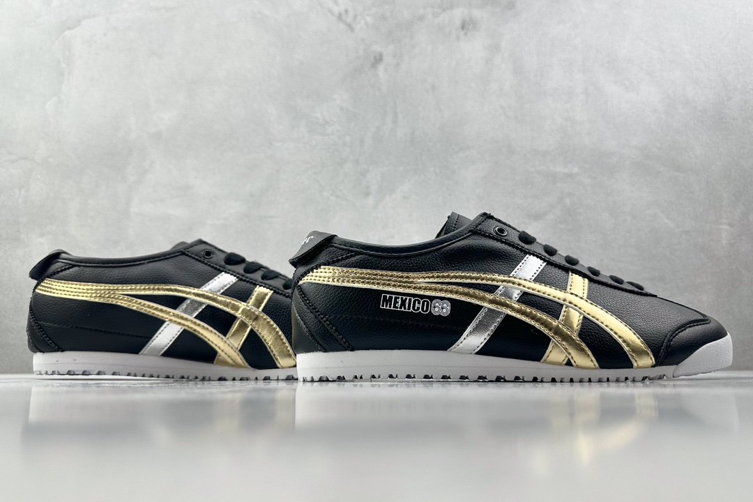 渠道特供 二层跑量 Onitsuka Tiger鬼塚虎 MEXICO 66 黑金  D5V2L-9094