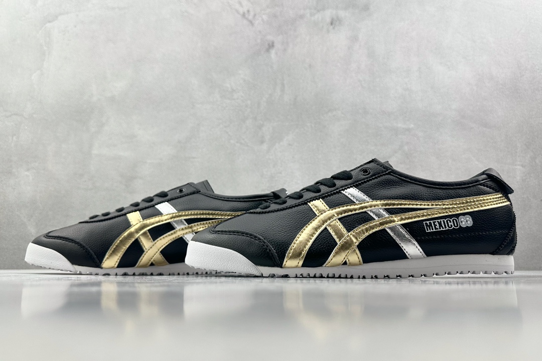 渠道特供 二层跑量 Onitsuka Tiger鬼塚虎 MEXICO 66 黑金  D5V2L-9094