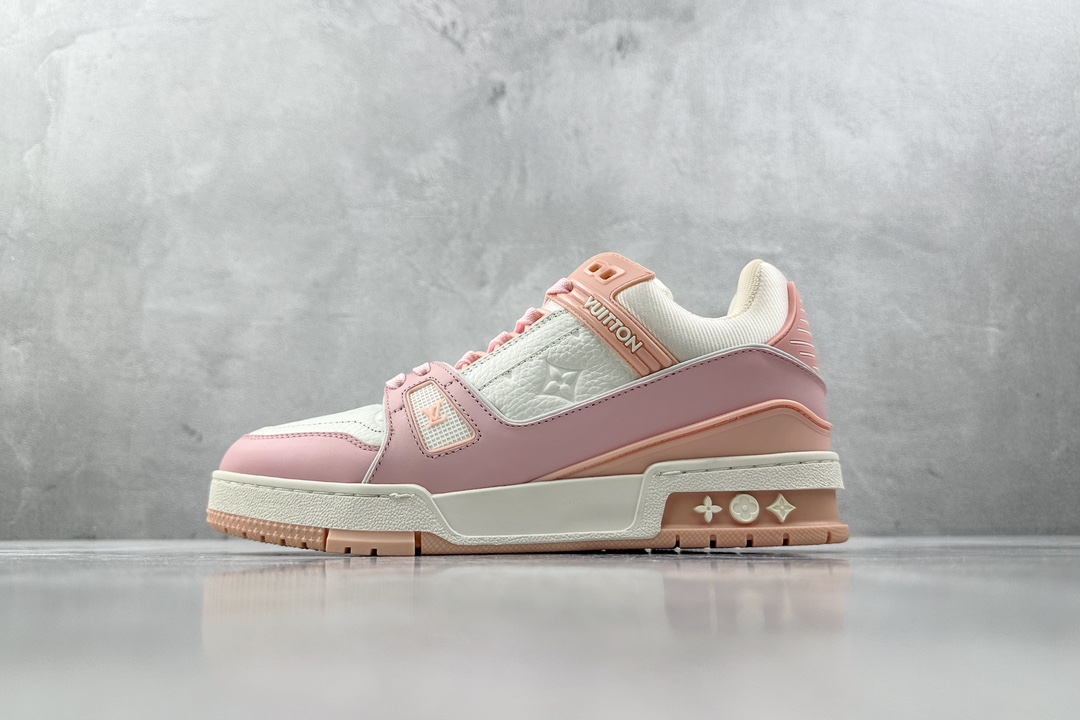 S VUITTON Trainer 粉白 1ABOEE