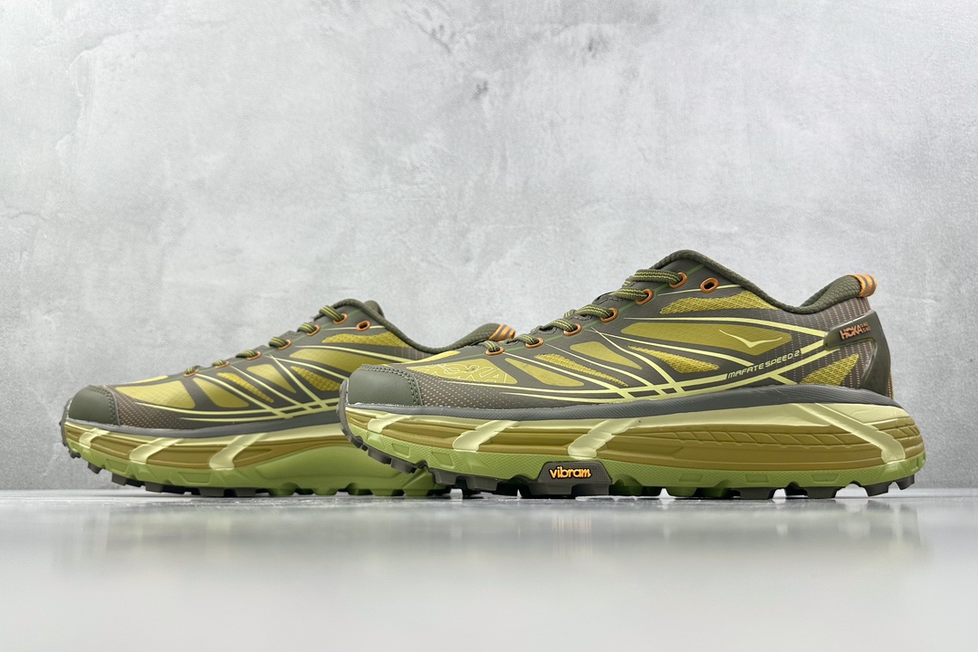 平台专供 热门爆款系列 HOKA ONE ONE Mafate Speed 2 黄色  1126851-DOGL