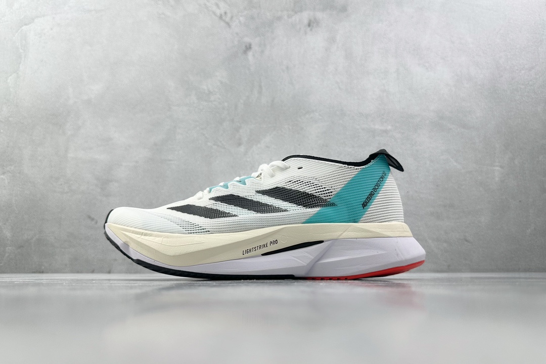 顶级纯原 专业跑鞋 adid Adizero Boston 12 白黑  ID4237