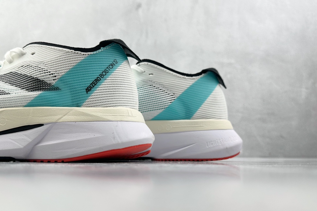 顶级纯原 专业跑鞋 adid Adizero Boston 12 白黑  ID4237