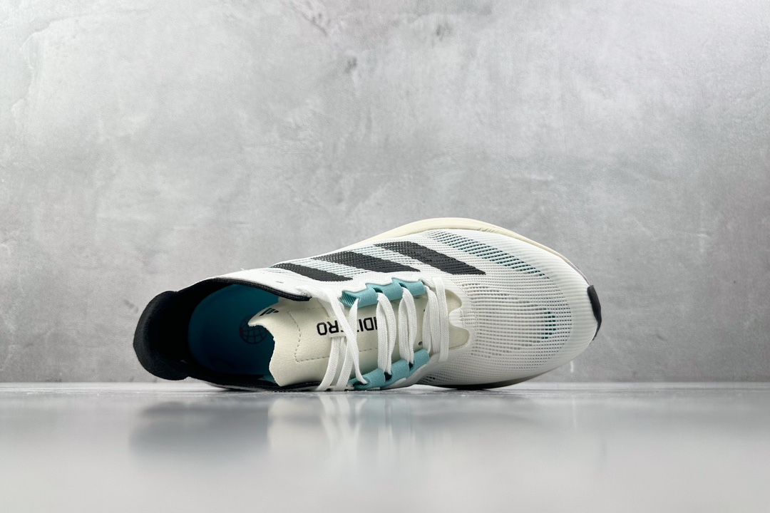 顶级纯原 专业跑鞋 adid Adizero Boston 12 白黑  ID4237