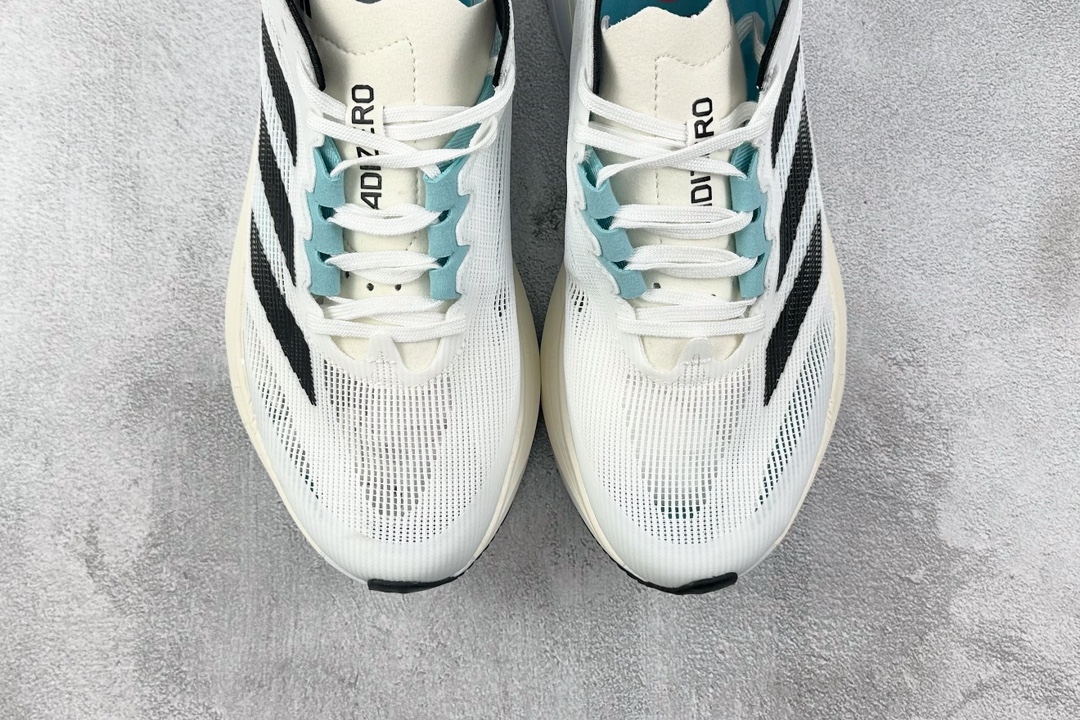 顶级纯原 专业跑鞋 adid Adizero Boston 12 白黑  ID4237