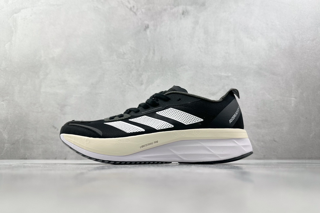 顶级纯原 专业跑鞋 adid Adizero Boston 11 黑白色  GX6651