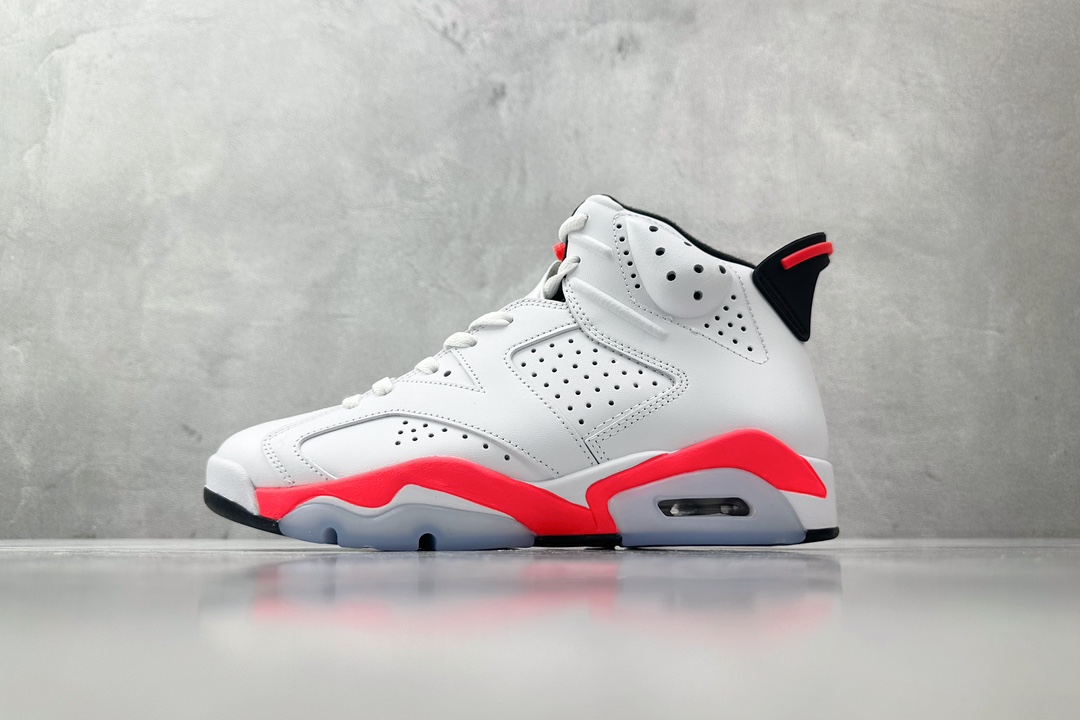 全新外贸订单 Jordan Air Jordan 6 Retro Infrared White 樱木 红白 384664-123