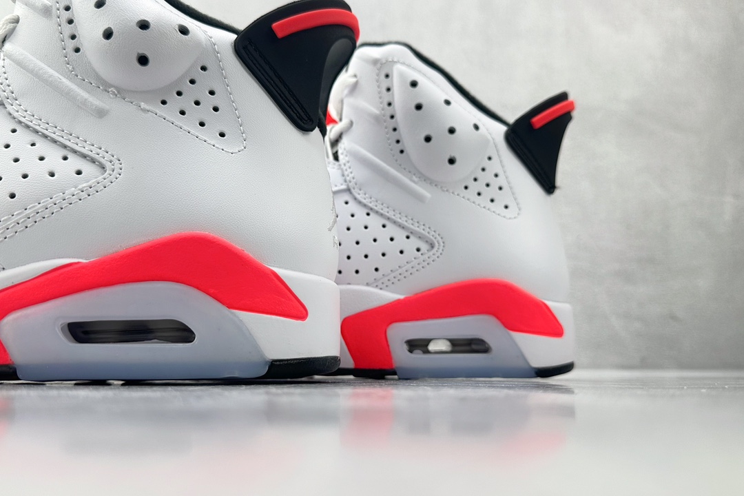 全新外贸订单 Jordan Air Jordan 6 Retro Infrared White 樱木 红白 384664-123