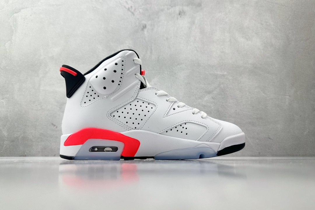 全新外贸订单 Jordan Air Jordan 6 Retro Infrared White 樱木 红白 384664-123