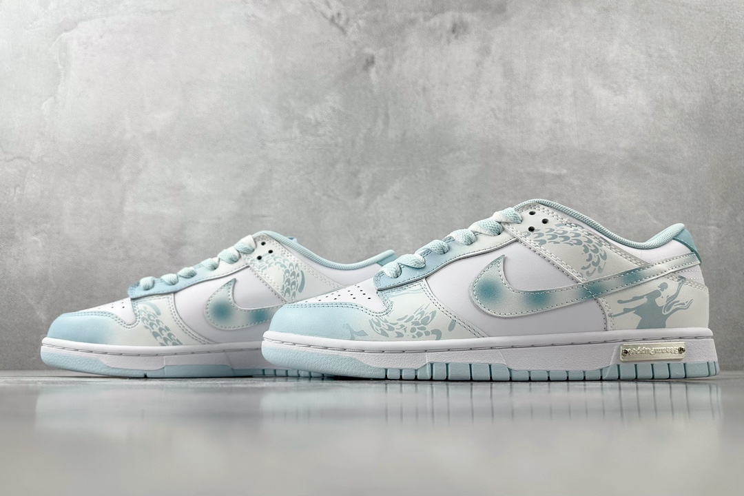 特价 
【定制球鞋】Nike Dunk Low NO.龙年限定 御龙青花 GS 白蓝

货号：FB910
