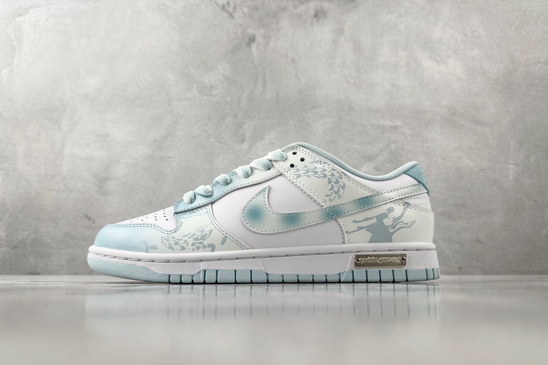 特价 
【定制球鞋】Nike Dunk Low NO.龙年限定 御龙青花 GS 白蓝

货号：FB910