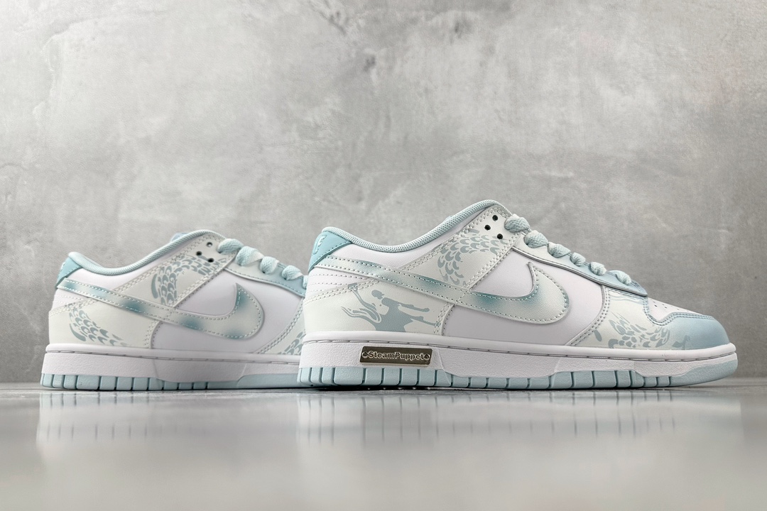 特价 
【定制球鞋】Nike Dunk Low NO.龙年限定 御龙青花 GS 白蓝

货号：FB910