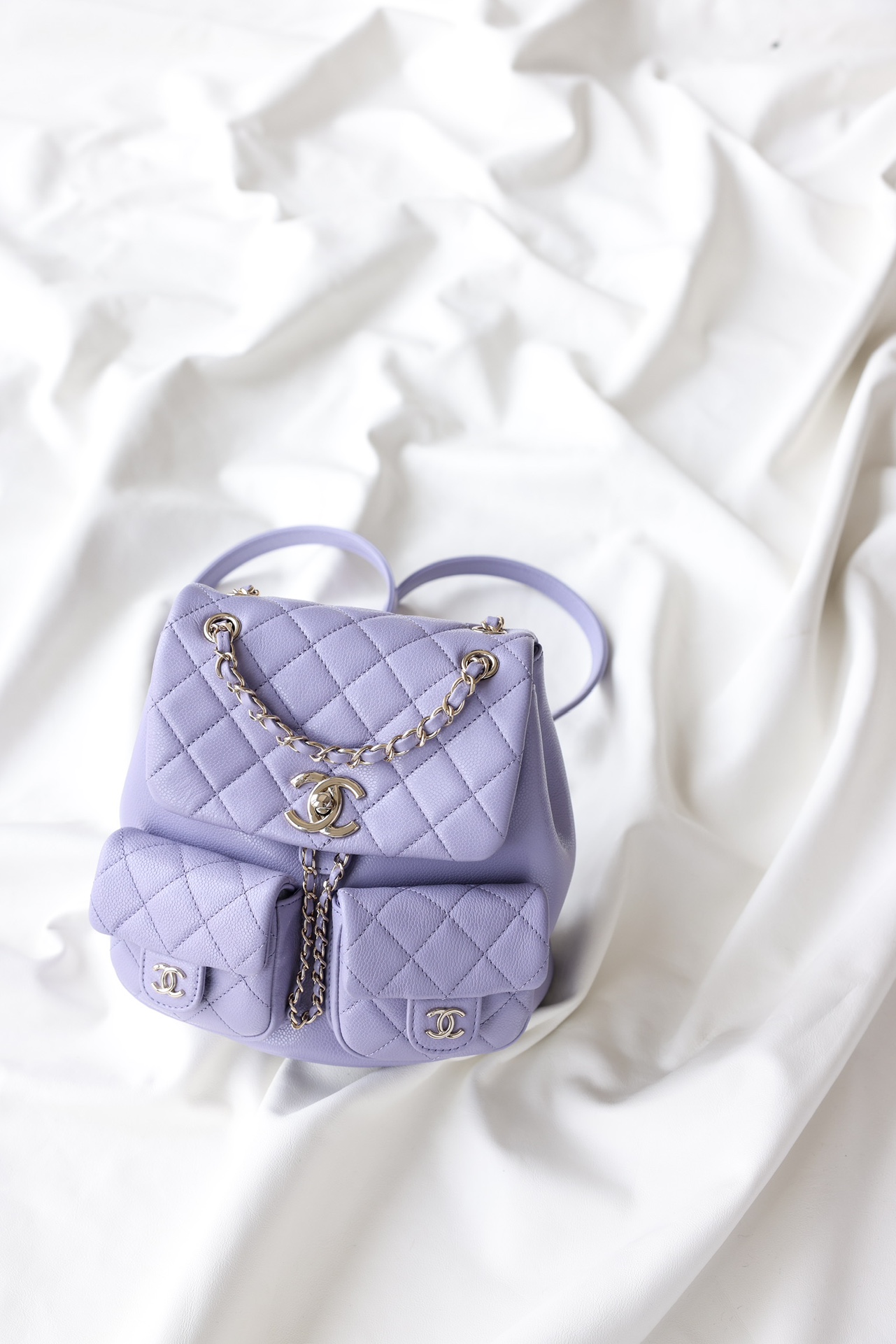 We Curate The Best
 Chanel Duma Bags Backpack Pink Purple Gold Hardware