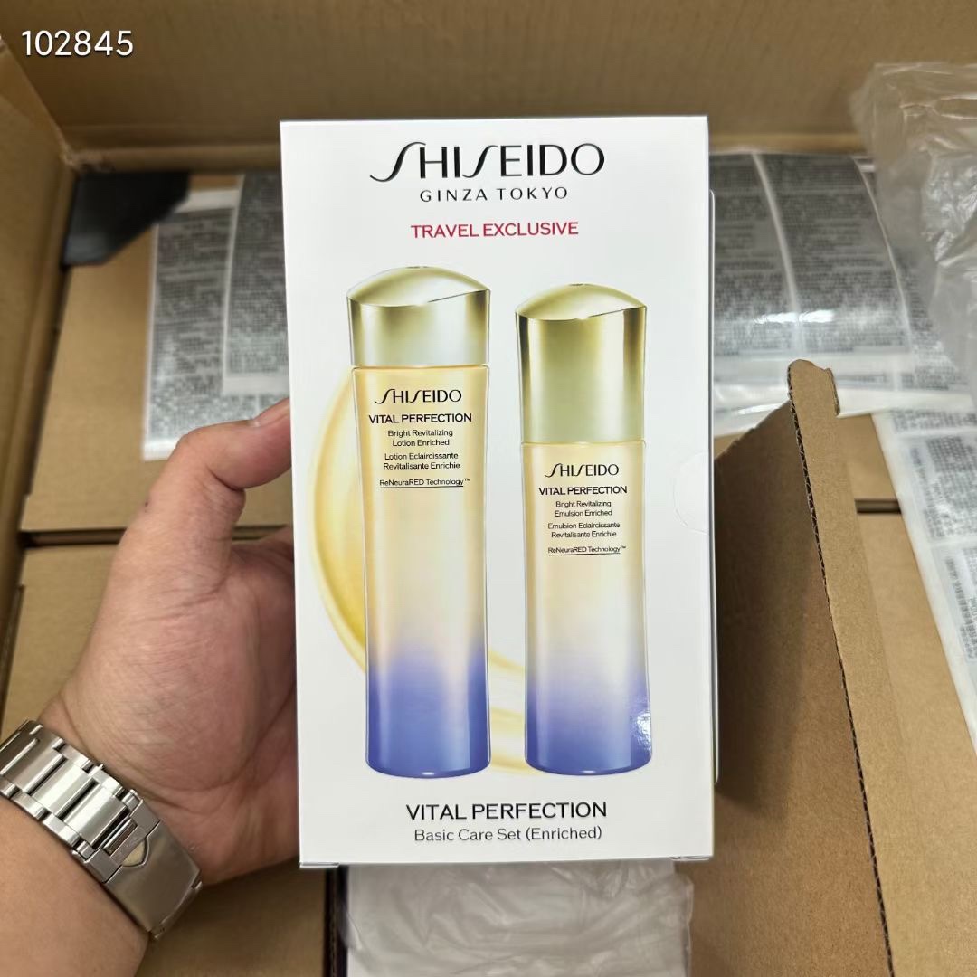 Tong/ Set de dos piezas de loción y emulsión Shiseido Vital-Perfection versión 24 Mingtong! Efecto: refrescante/hidrata…