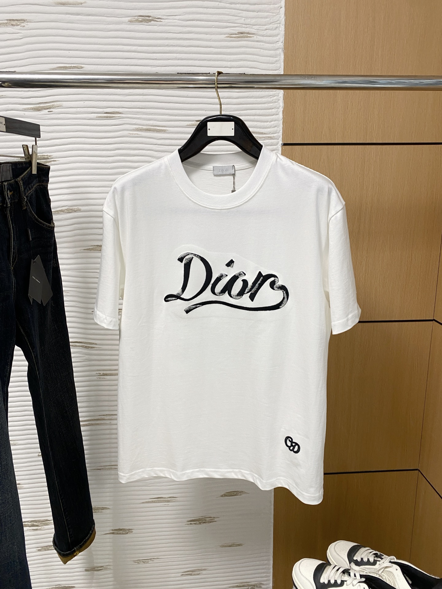 迪奥、2025最新款短袖T恤，胸前顶级印花字母图案logo，面...