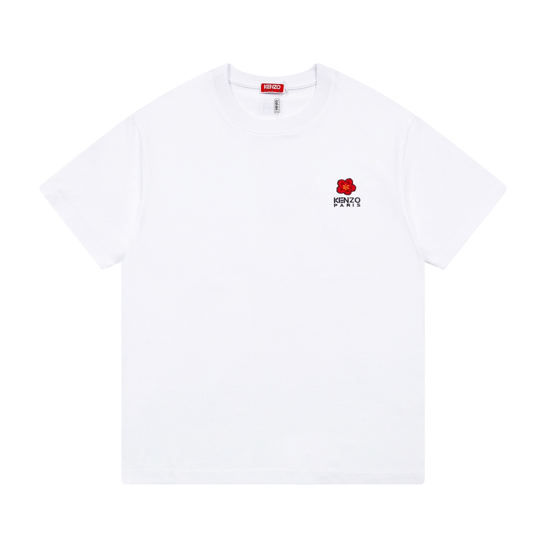 KENZO 1:1
 Clothing T-Shirt Embroidery Unisex Cotton Double Yarn Short Sleeve