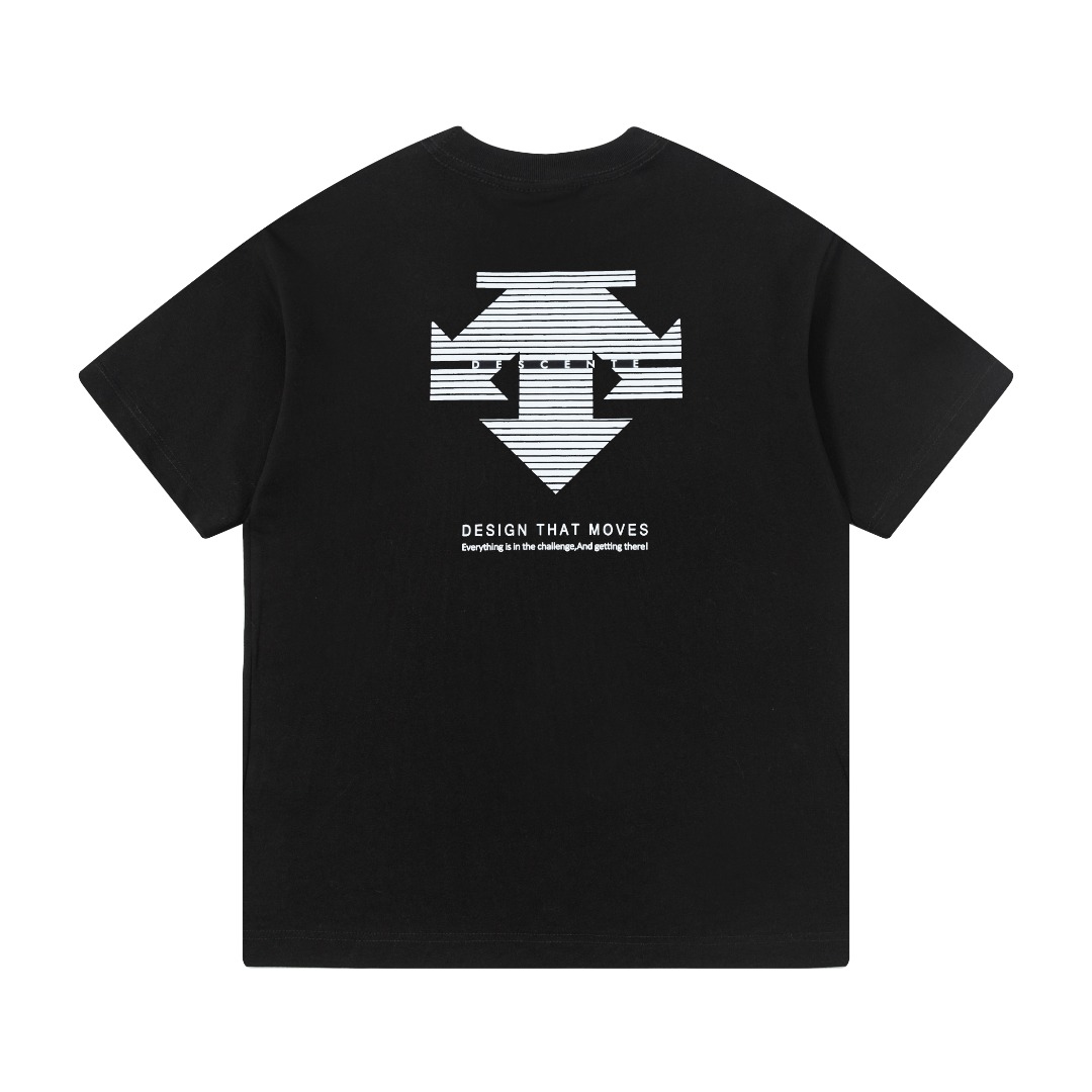 Descente Camiseta de Manga Corta con Logo Estampado, Unisex, Algodón Grueso 3 o 1ilotkk67970c6madm18tik4ub