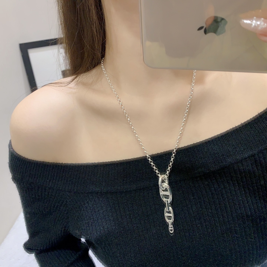 H*ermes 爱马 仕 猪鼻子项链 图3