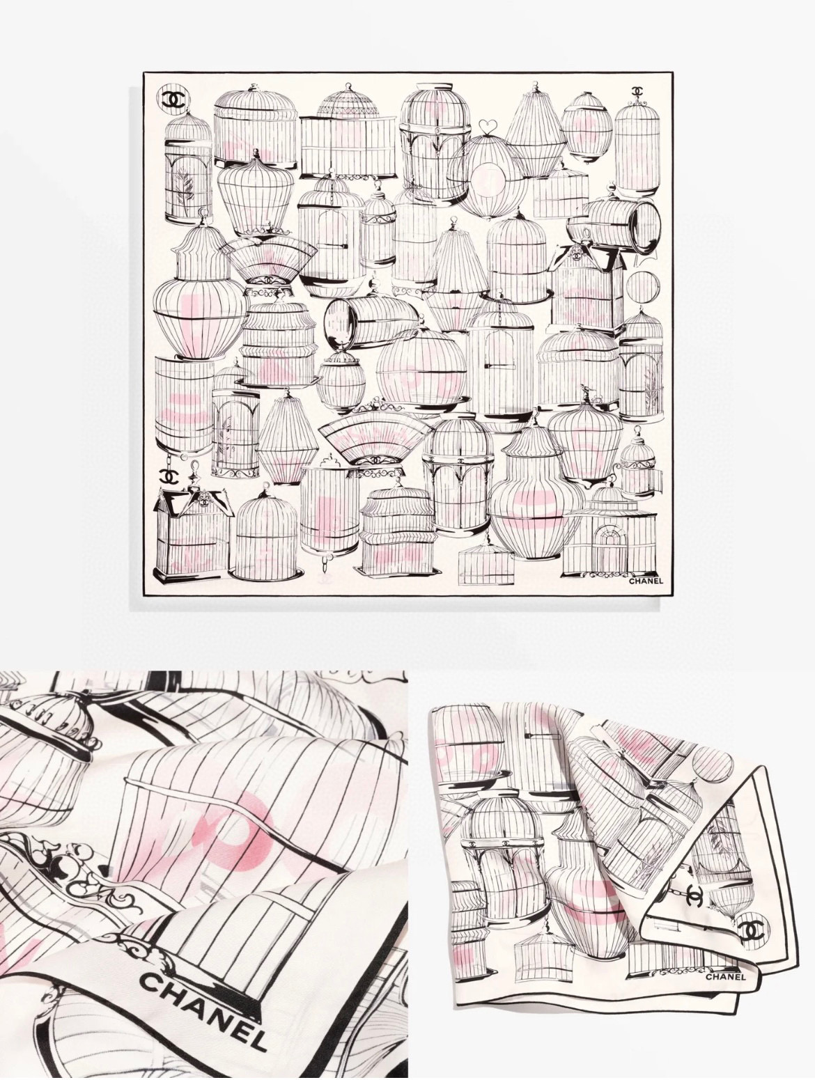 ✨✨【18姆米 双面同色】新款小香【创意鸟笼】‼️美翻了[流泪]御用殿堂级极品‼️经典元素图案设计风格❗