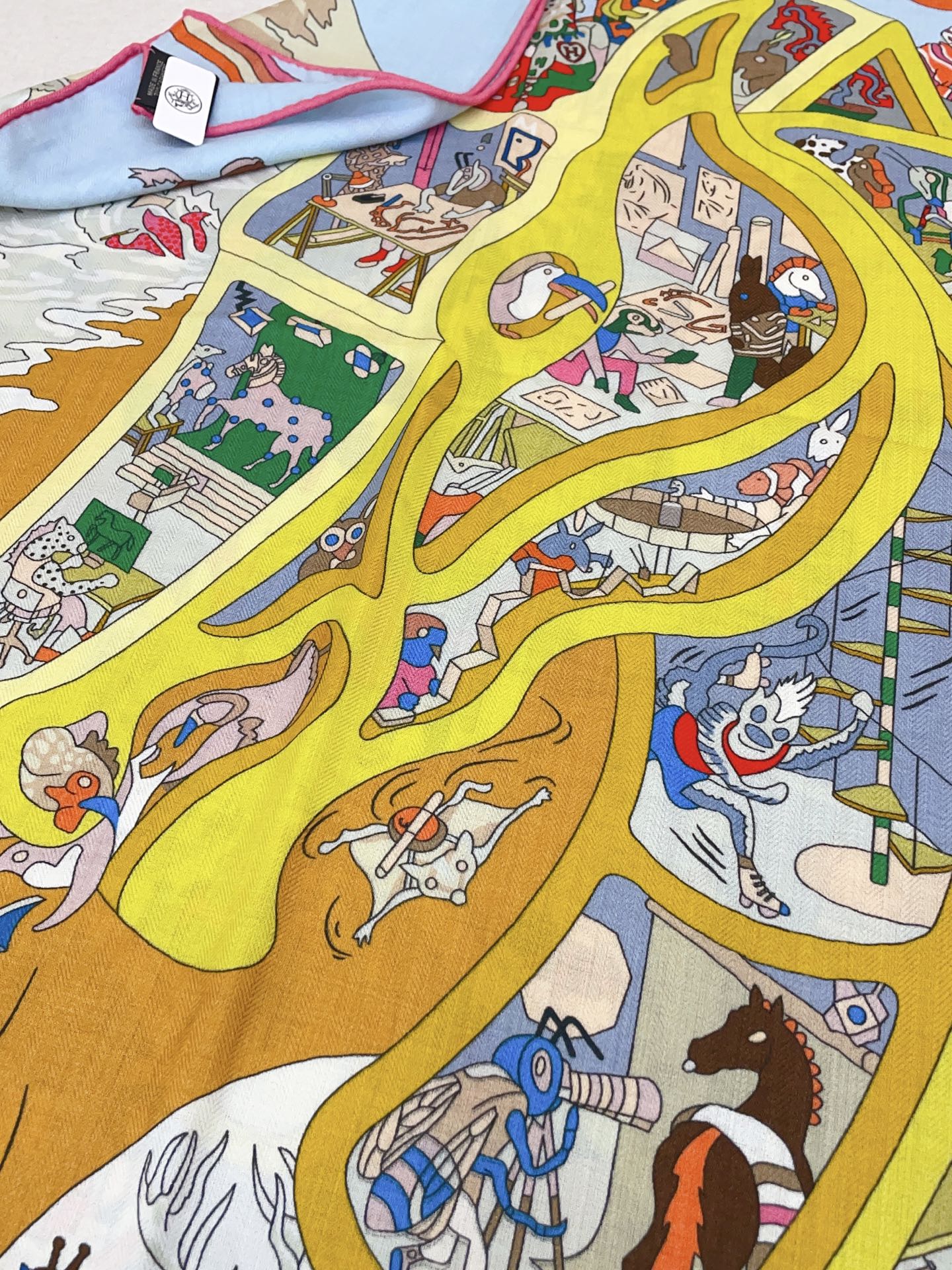 ✨✨【双面同色 丝毛款】H家羊绒新款 买了都说好看‼️推荐💕【马术学院 140】羊绒方巾‼️H家ZG爆款