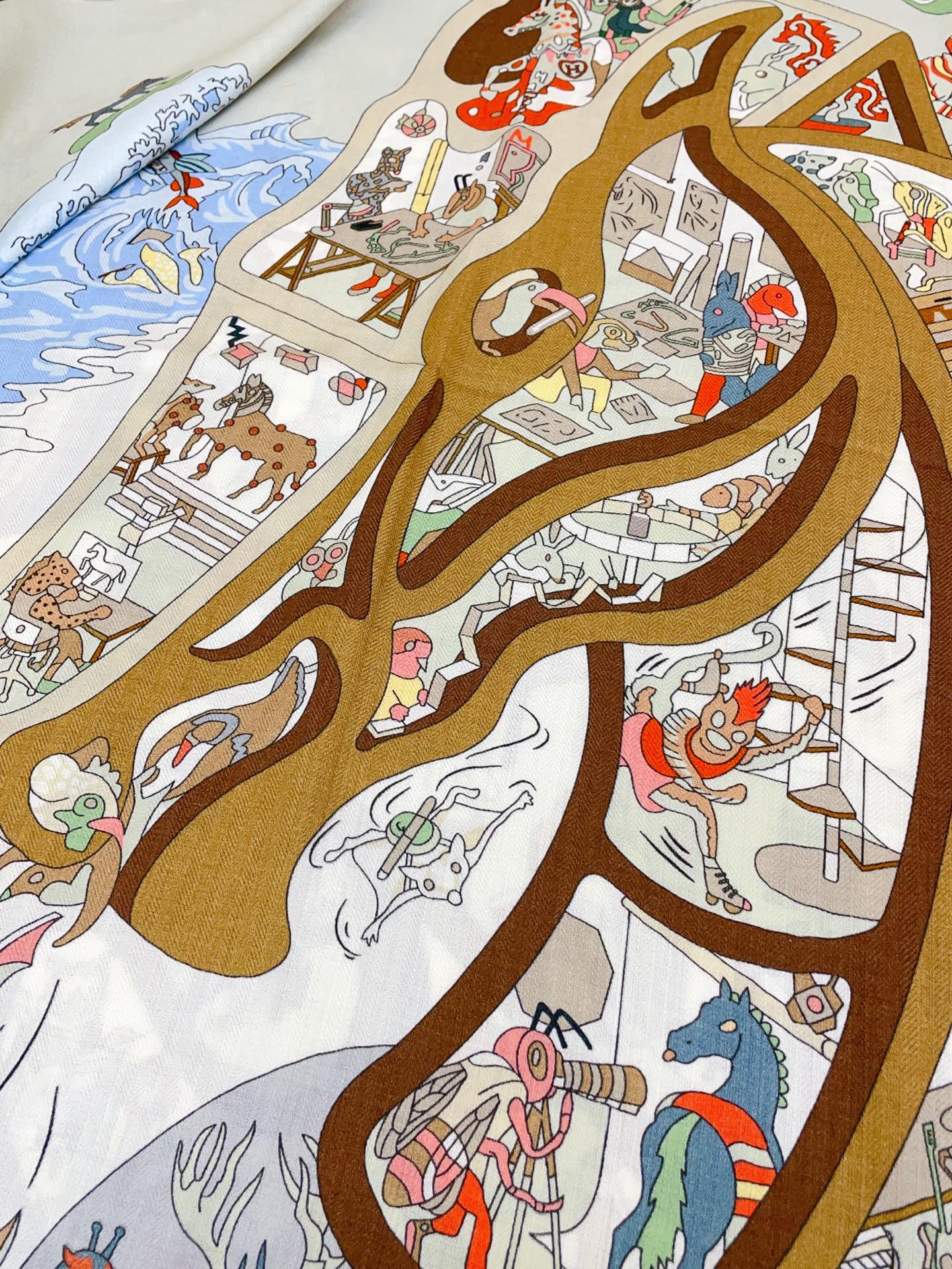 ✨✨【双面同色 丝毛款】H家羊绒新款 买了都说好看‼️推荐💕【马术学院 140】羊绒方巾‼️H家ZG爆款