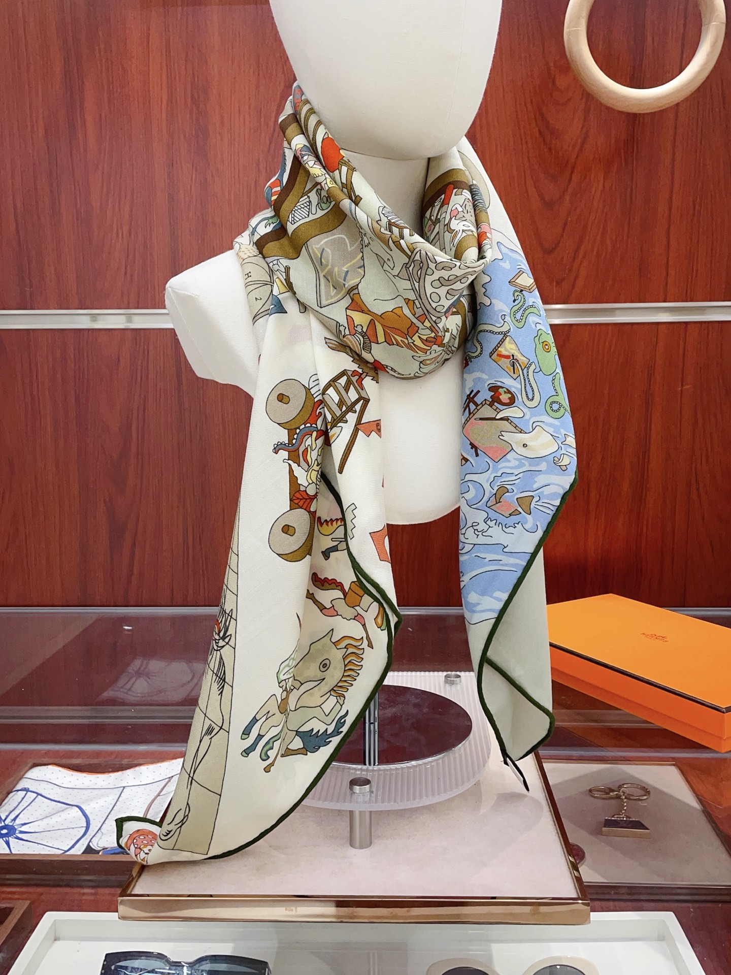 ✨✨【双面同色 丝毛款】H家羊绒新款 买了都说好看‼️推荐💕【马术学院 140】羊绒方巾‼️H家ZG爆款