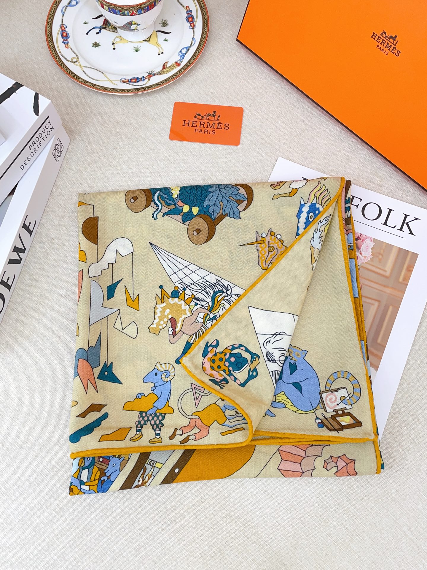 ✨✨【双面同色 丝毛款】H家羊绒新款 买了都说好看‼️推荐💕【马术学院 140】羊绒方巾‼️H家ZG爆款