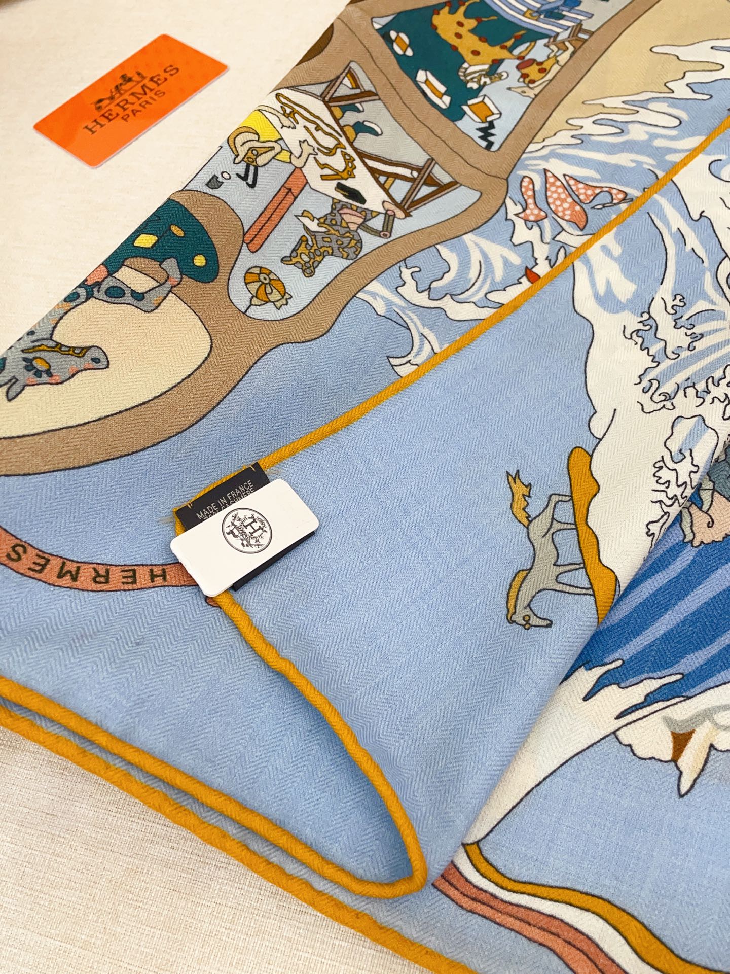 ✨✨【双面同色 丝毛款】H家羊绒新款 买了都说好看‼️推荐💕【马术学院 140】羊绒方巾‼️H家ZG爆款