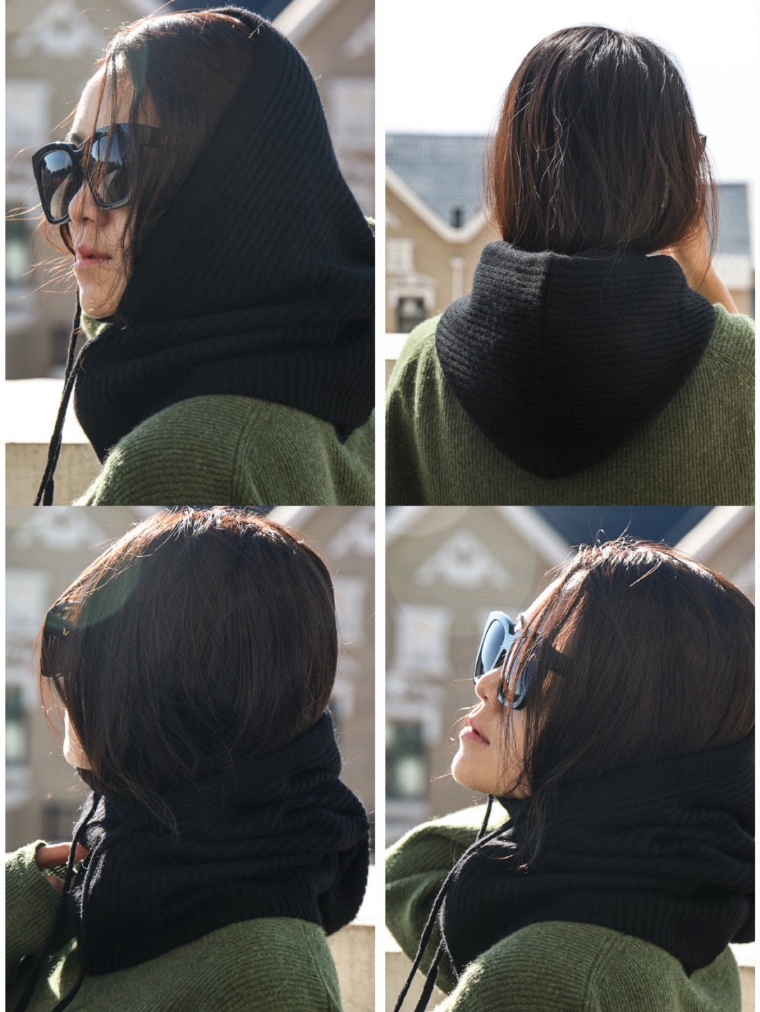 ✨✨牛货🐂【LP针织围脖连帽】‼️是围脖，又是帽子，松紧带设计，加厚纯羊绒非常舒适温暖，一次满足您多种保