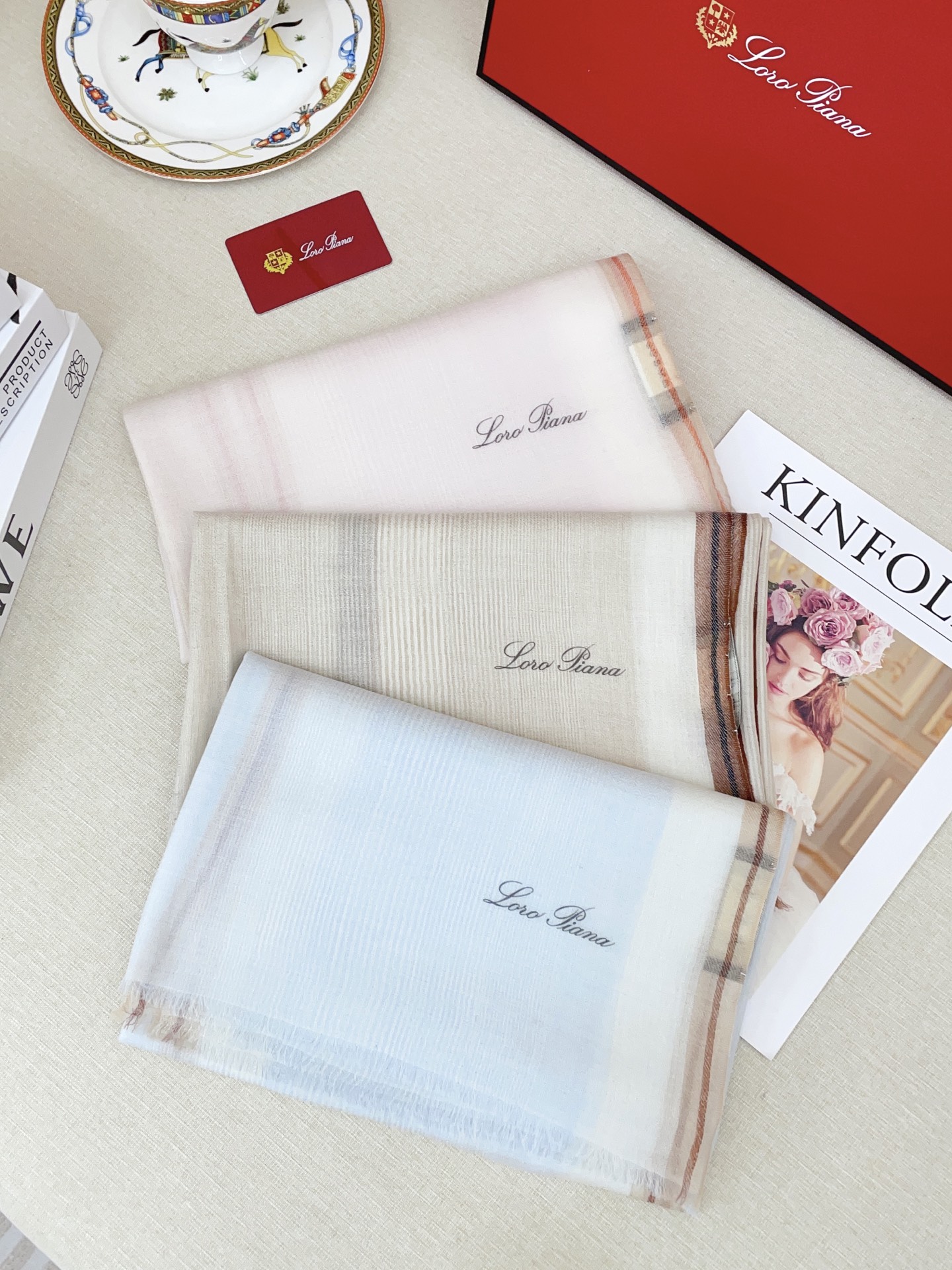 ✨✨【LP格纯色竖条纹长巾】‼️♨️高尖端产物⚠️重磅呈现 ，绝无仅有 史无前例 100%纯山羊绒 手感