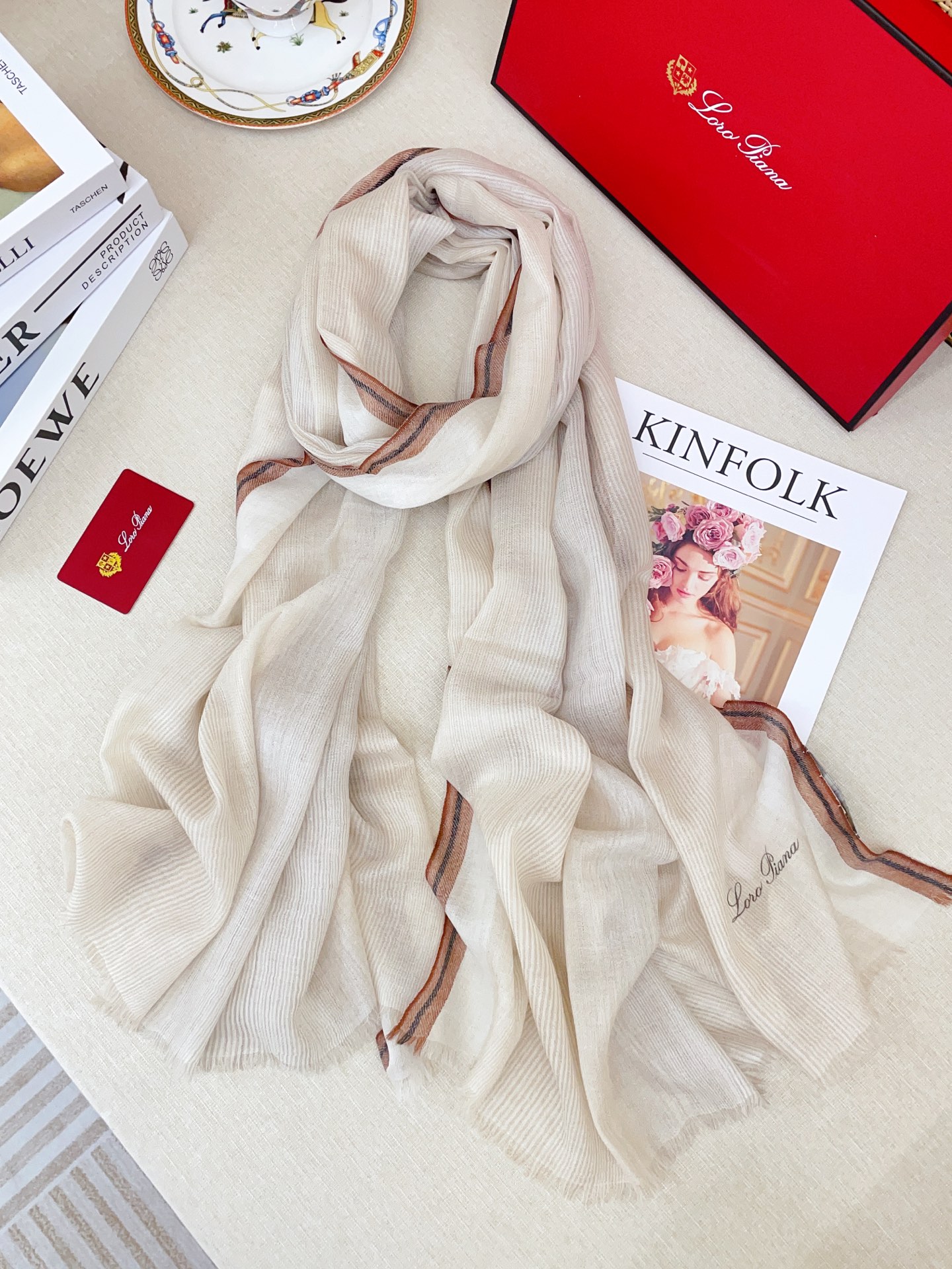 ✨✨【LP格纯色竖条纹长巾】‼️♨️高尖端产物⚠️重磅呈现 ，绝无仅有 史无前例 100%纯山羊绒 手感