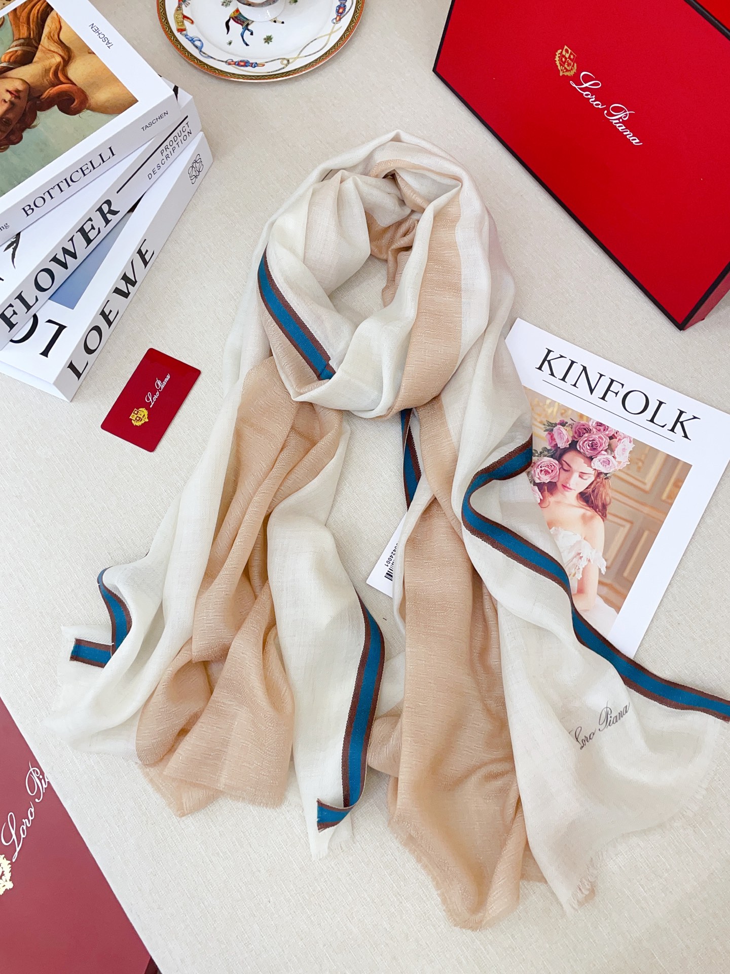 ✨✨【LP纯色彩条边长巾】‼️♨️高尖端产物⚠️重磅呈现 ，绝无仅有 史无前例 100%纯山羊绒 手感好