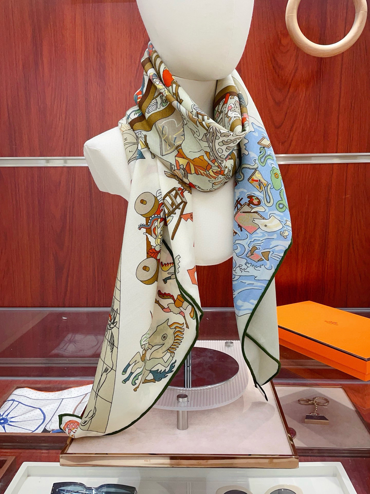 ✨✨【双面同色 丝毛款】H家羊绒新款 买了都说好看‼️推荐💕【马术学院 140】羊绒方巾‼️H家ZG爆款