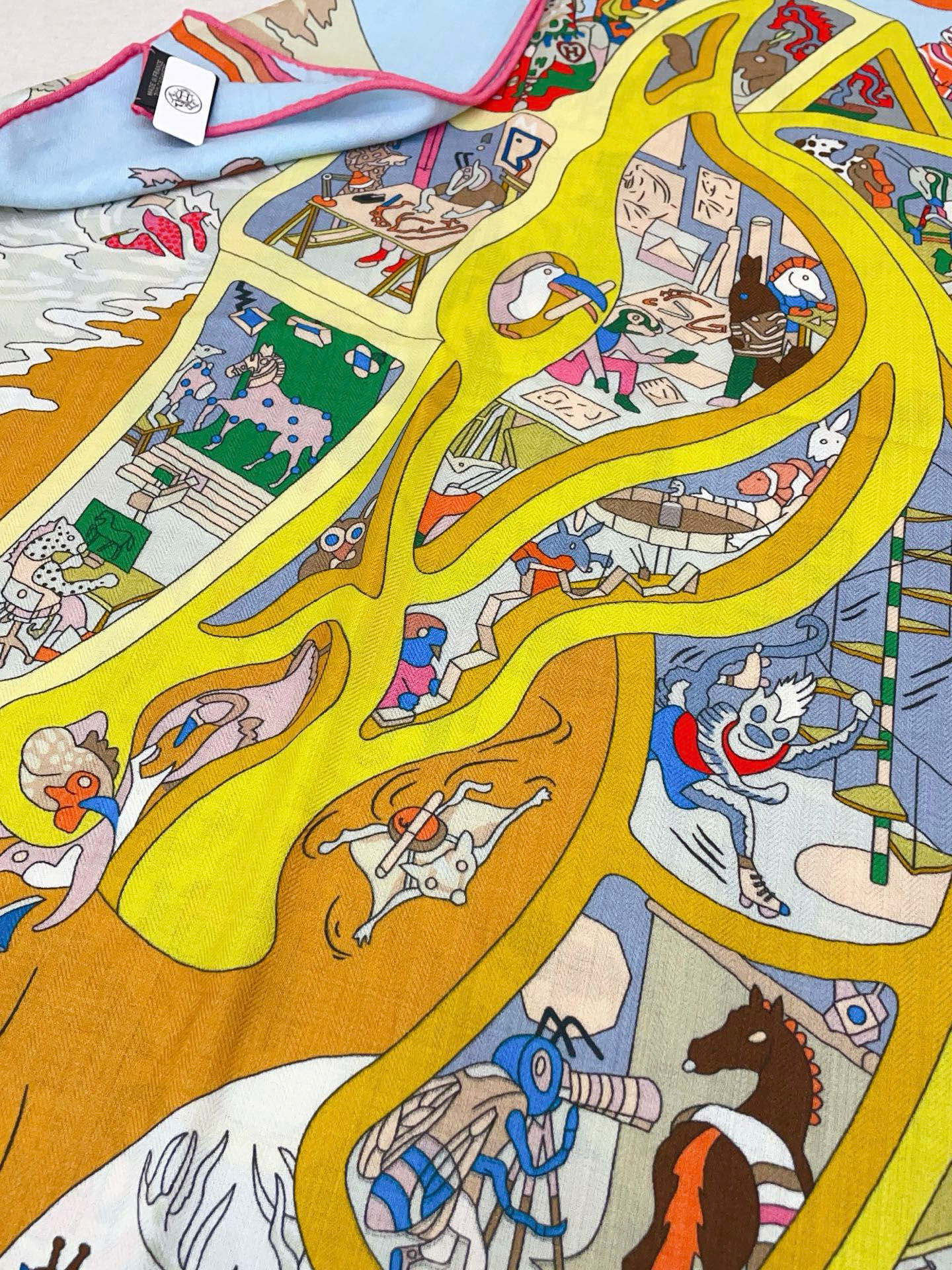 ✨✨【双面同色 丝毛款】H家羊绒新款 买了都说好看‼️推荐💕【马术学院 140】羊绒方巾‼️H家ZG爆款