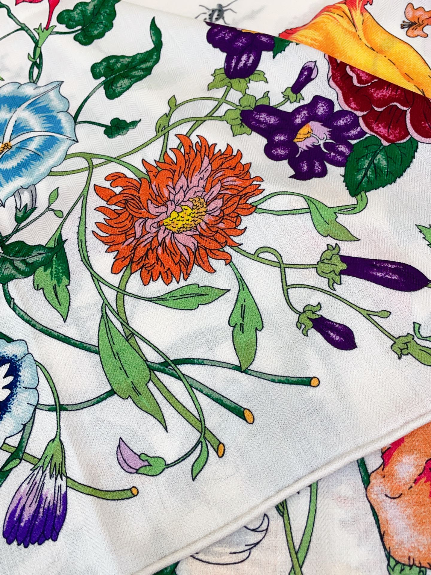 ✨✨【双面同色 丝毛款】大G【花卉140】羊绒方巾‼️抢‼️VIP推荐 ‼️👍下手一定要快【高端 大爱 