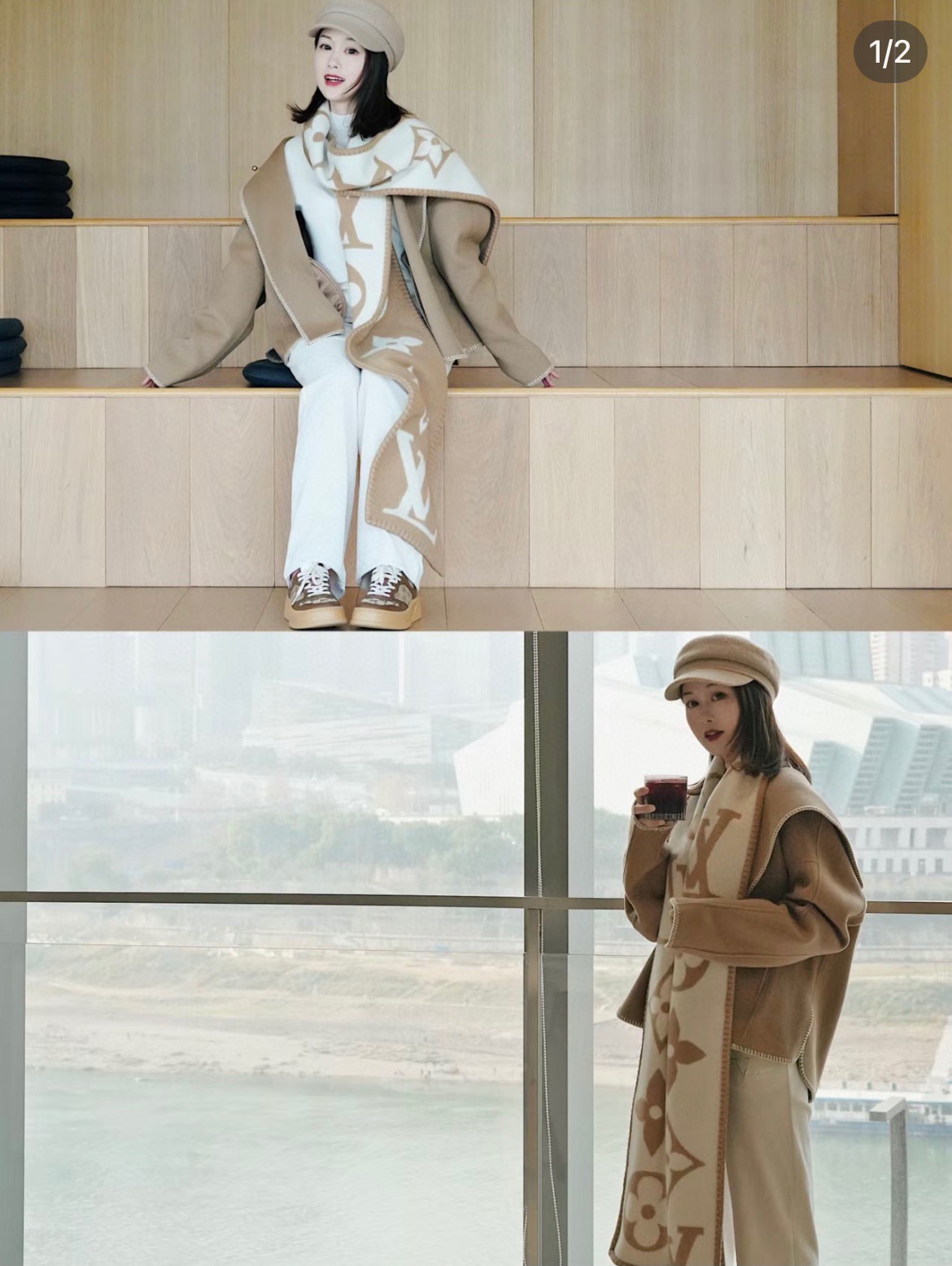 NO:603055,LV's top trending super novelty narrow hemmed scarf, super long specification, good shape, 240*26cm super large logo design, the upper body effect is really beautiful, double-sided gray and white color matching, it really sets off the skin tone, the rough design style is definitely stylish, this year's hottest wrapped scarf, limited quantity, grab it and earn high version scarf, high version scarf, louis vuitton, louis vuitton, louis vuitton19860909LV顶流爆款超级新颖包边窄款围巾 超长规格 很好造型 240*26cm超大logo设计 上身效果真的好美 双面灰白配色 很衬托肤色 粗矿的设计风格绝对的有风格 今年最热驴家包边围巾 数量有限 抢到就赚到高版本围巾,高版本围巾,louis vuitton,louis vuitton,louis vuitton,scarf