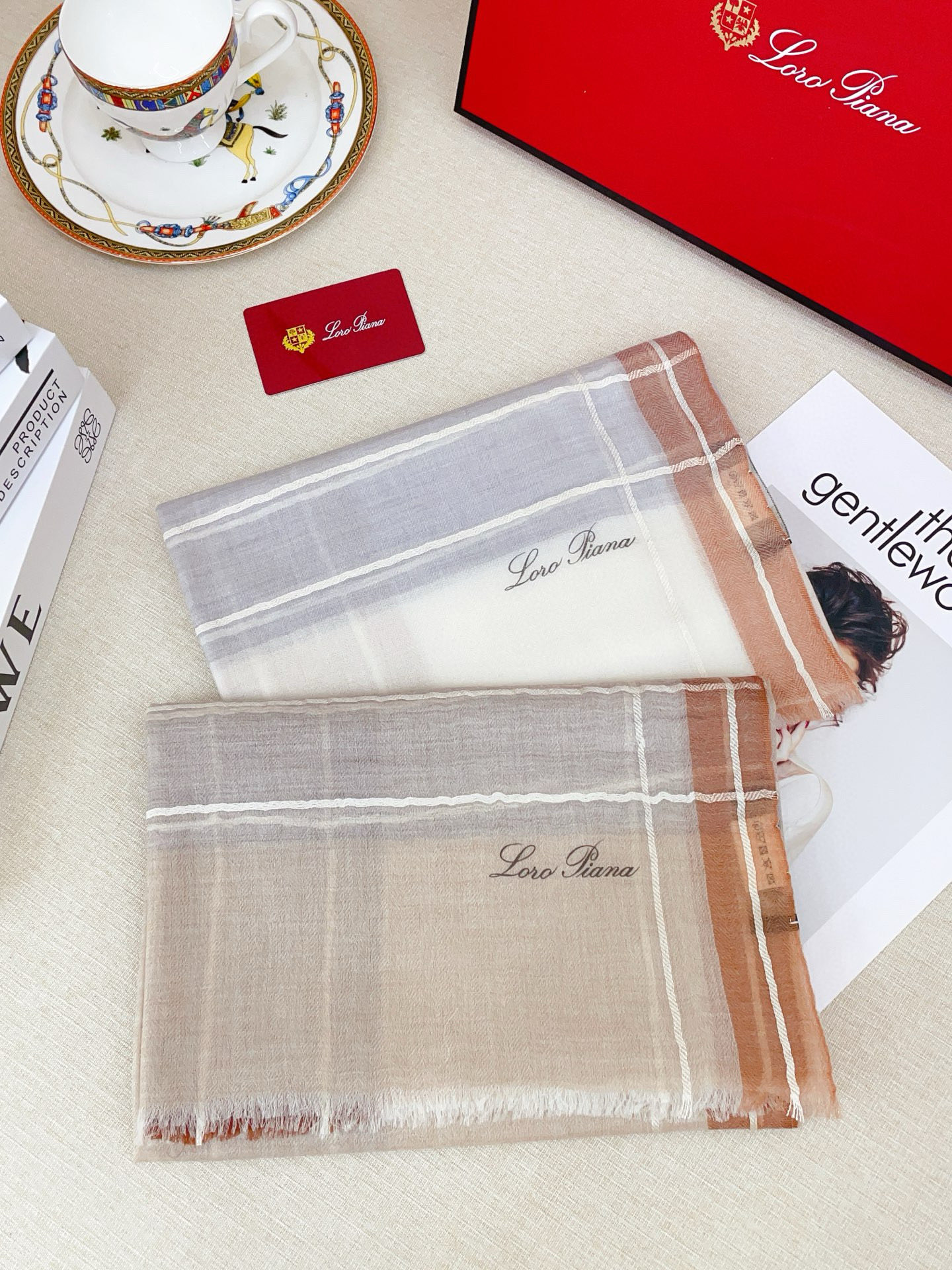 ✨✨【LP格纹条边长巾】‼️♨️高尖端产物⚠️重磅呈现 ，绝无仅有 史无前例 100%纯山羊绒 手感好到