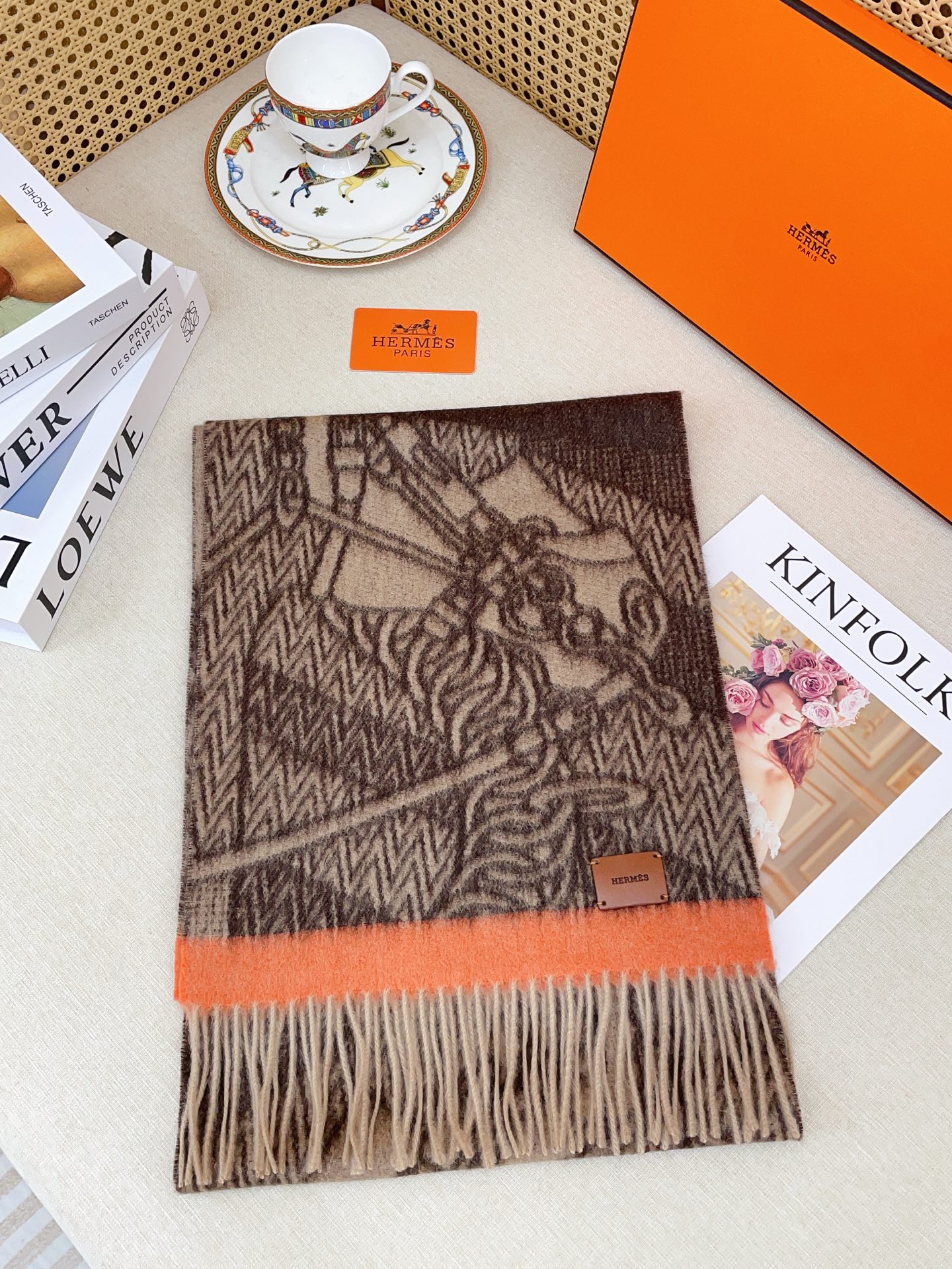 ✨✨【全羊绒款】H家新款【真皮LOGO】羊绒长巾‼️美翻了[流泪]御用殿堂级极品‼️男女同款 进口纯羊绒