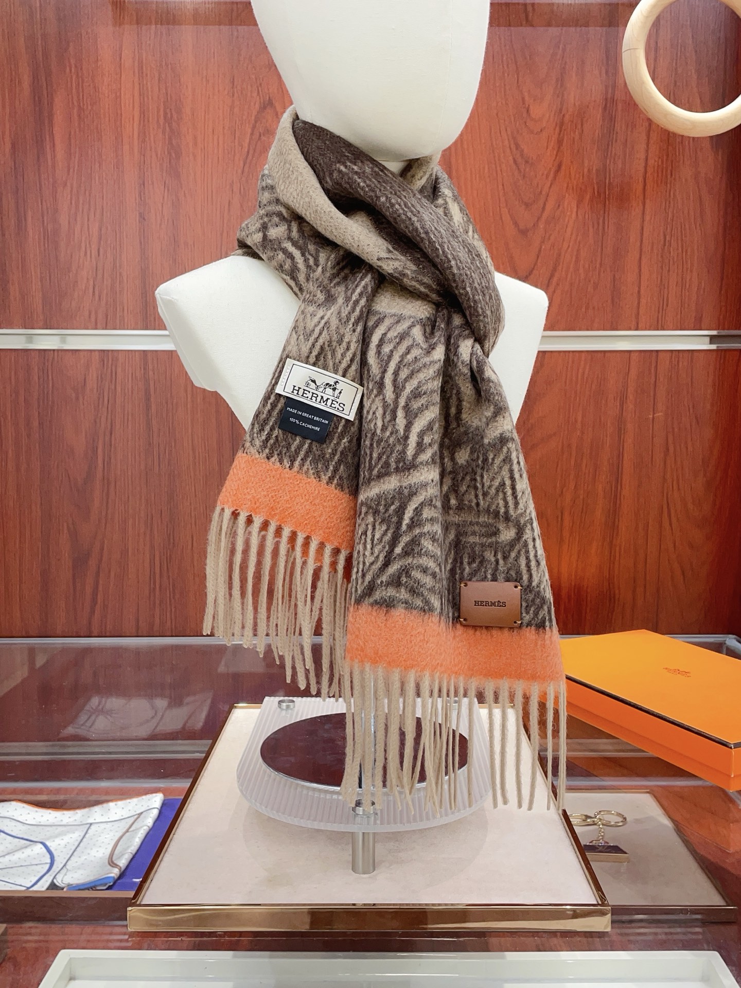 ✨✨【全羊绒款】H家新款【真皮LOGO】羊绒长巾‼️美翻了[流泪]御用殿堂级极品‼️男女同款 进口纯羊绒