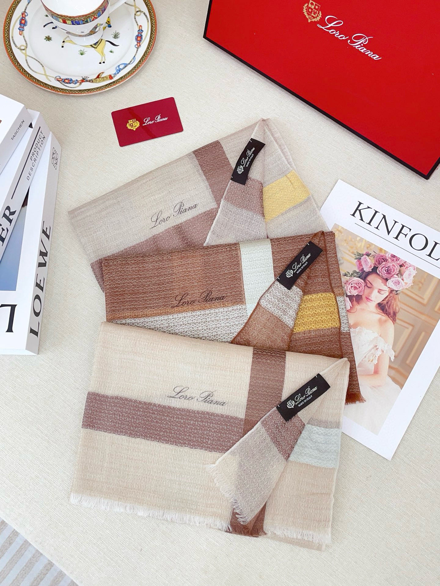 ✨✨【LP格纹波浪长巾】‼️♨️高尖端产物⚠️重磅呈现 ，绝无仅有 史无前例 100%纯山羊绒 手感好到