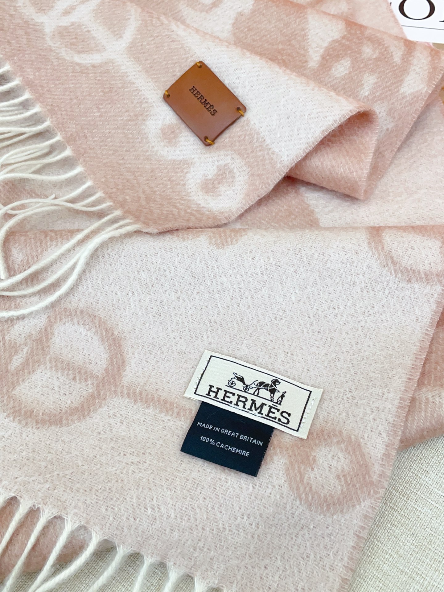 ✨✨【全羊绒款】H家新款【真皮LOGO】羊绒长巾‼️美翻了[流泪]御用殿堂级极品‼️男女同款 进口纯羊绒