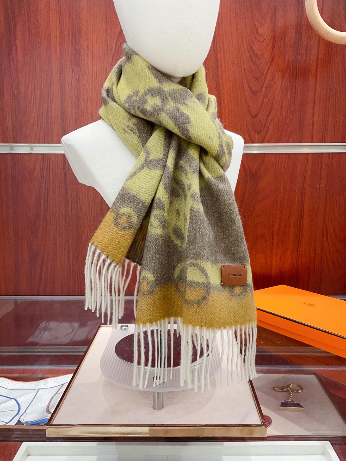 ✨✨【全羊绒款】H家新款【真皮LOGO】羊绒长巾‼️美翻了[流泪]御用殿堂级极品‼️男女同款 进口纯羊绒